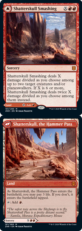 Shatterskull Smashing (Front) and Shatterskull, the Hammer Pass (Back) - Zendikar Rising #161