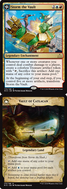 Storm the Vault (Front) and Vault of Catlacan (Back) - Rivals of Ixalan#173